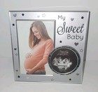 My Sweet Baby Maternity Picture Frame 4 x6    3 x3  Round Sonogram W  Necklace
