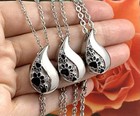 Pet Cremation Jewelry Necklace Pendant Urn Holds Ash Paw Print Dog Cat Teardrop