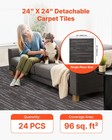 Vevor Carpet Tiles Reusable 24x24 Inch 24 Pcs Modular Rug Soft Padded Gray