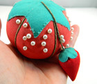 Vintage Red Tomato With Strawberry Sewing Needle Pin Cushion