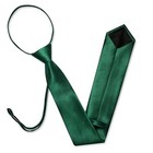  Zipper Ties For Men Solid Pre-tied Tie With Tie Clip Extra Long Emerald Green