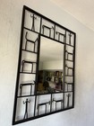 Frederick Weinberg Vintage Mid Century Modern Art Metal Sculpture Mirror 1950s
