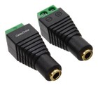 2-pack 3 5mm 1 8  Ts Mono Female Jack To 2-screw Terminal Block Connectors