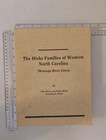 Hicks Families Of Western North Carolina  watauga River Lines  - Rare Genealogy