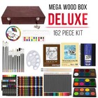 162pc Wood Box Art Painting  Drawing Set  Art Pads  Watercolors  Colored Pencils