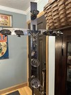 Vintage Funeral Home Portable Crucifix W  Candle Holders  Stand    Canvas Bag