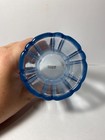 Blue Vertical Ribbed Glass Votive Tea Light Candle Holder Handmade In Mexico
