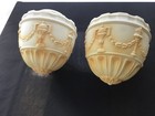 Pair Antique Vtg  Neo Classical Torch Columns Acorn Ceiling Hall Porch Shades