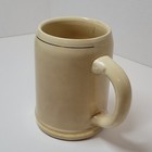 Vintage Ceramic Beer Stein Mug Cream Beige Raised Relief German Breweriana