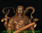 15 7   Old Bronze Gilt Hold Sword Xuanwu Emperor Ancestor Tortoise Turtle Statue