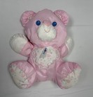 Vintage 1994 Fisher Price Puffalump 9    Baby Pink Teddy Bear With Rattle