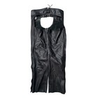 Fox Creek Leather Chaps Motorcycle Biker Black Size L Made In Usa