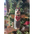 Cat Ornaments Set Of 3 Gently Used All Have Hearts One Resin 2 Wooden