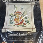 Vtg Sultana Latch Hook Mushroom Pillow Kit New Made In Usa Merry Mushrooms Boho