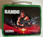 Vintage Rambo Metal Lunch Box With Thermos 1985