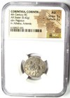 Greek Corinth Ar Stater Pegasus   Athena Silver Coin 300 Bc - Certified Ngc Au