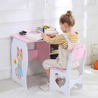 Kids Desk And Chair Set Wooden Study Table With Storage Shelf Bulletin Board Usa