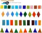 1050 Pieces Mixed Shapes Glass Mosaic Tiles For Crafts  Colorful Stained Glass
