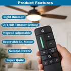 Uc7225t Ceiling Fan Remote Control Replacement - 9-speed   Light Dimming   Compa