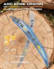 12 Inch Pruning Reciprocating Saw Blades 5 Pack 6tpi Wood Cutting Japanese Teeth