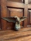 Antique Cast Iron Eagle Flagpole Topper Finial On Ball Distressed Rustic 10 3 4