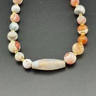 Ancient Banded Agate Stone Dzi Bead Necklace