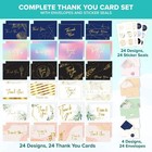 Decorably 24 Pack Gold-foiled 6x4in Assorted Thank You Cards With Envelopes And