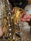 Gold Brass Saxophone Gold Tone Body W  Included Hard Case Carrying Case