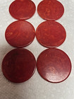 15 Vintage 1930 s Catalin Bakelite Red Swirl Poker Chips