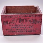 Antique Red Paint Queen City Soda Bottle Wood Crate Cincinnati Ohio Advertising
