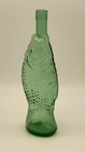 Vintage 13  Green Italian Art Glass Fish Shaped Wine Decanter Bottle