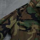 Vintage Us Military Jacket Men Large Green Woodland Cold Weather Coat Field 80s