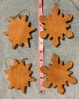 Gingerbread   White  Icing Wooden Snowflake Ornaments Set Of 4