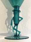 Vintage Mr Peanut Planters Peanuts Teal See Through Plastic Cocktail Cup 5 