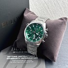 Bulova Men s Marine Star Green Dial Stainless Steel Chronograph Watch 96b396