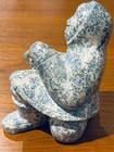 Vintage Inuit Eskimo Native Soapstone Carving Signed Ekemo Dendritic Agate