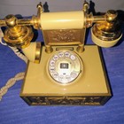 Untested Vtg Deco-tel Rotary Dial Phone Gold Ornate Victorian Regency Style