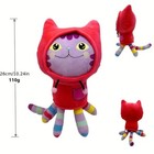  blue Bare  Dj Catnip Gabby s Dollhouse Cat Plush 10   Stuffed Animal Red Hoodie