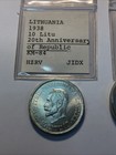 1938 Lithuania 10 Litu Smetona 1936 Vytautas Km-83 Km-84 20th Anniversary    