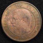 France 10 Centimes 1855b  Coin  Inv i563