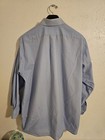 Van Heusen Dress Shirt Mens Xl 17 32 33 Light Blue Wrinkle Free Poplin Long Slv