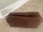Brown Leather Toiletry Bag  Jd Monogram  2 For Price Of 1 