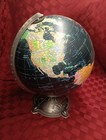 Old Deco Replogle Starlight Series Black Lighted World Globe Lamp Light Decor