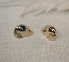 Vintage Earrings Gold-tone Metal Studs Classy Pre Owned 80s Jewelry Gift