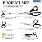 Sewing Scissors Set 8-piece  Pinking Shears  Embroidery Scissors   More 