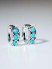925 Sterling Silver Earrings Round Turquoise Earring Jewelry