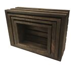 Rustic Wood Crates New Hand Crafted Set Of 4