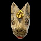 White Rabbit Mask Bali Folk Art Sculpture Hand Carved Wood Wall Decor 