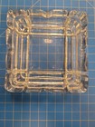 Vintage Clear Glass Ashtray Square Shape Retro Style Home Decor 4 25  Wide
