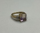 Beautiful Vintage  417 10k Solid Yellow Gold Ametrine   Diamond Ring S7 4 4g